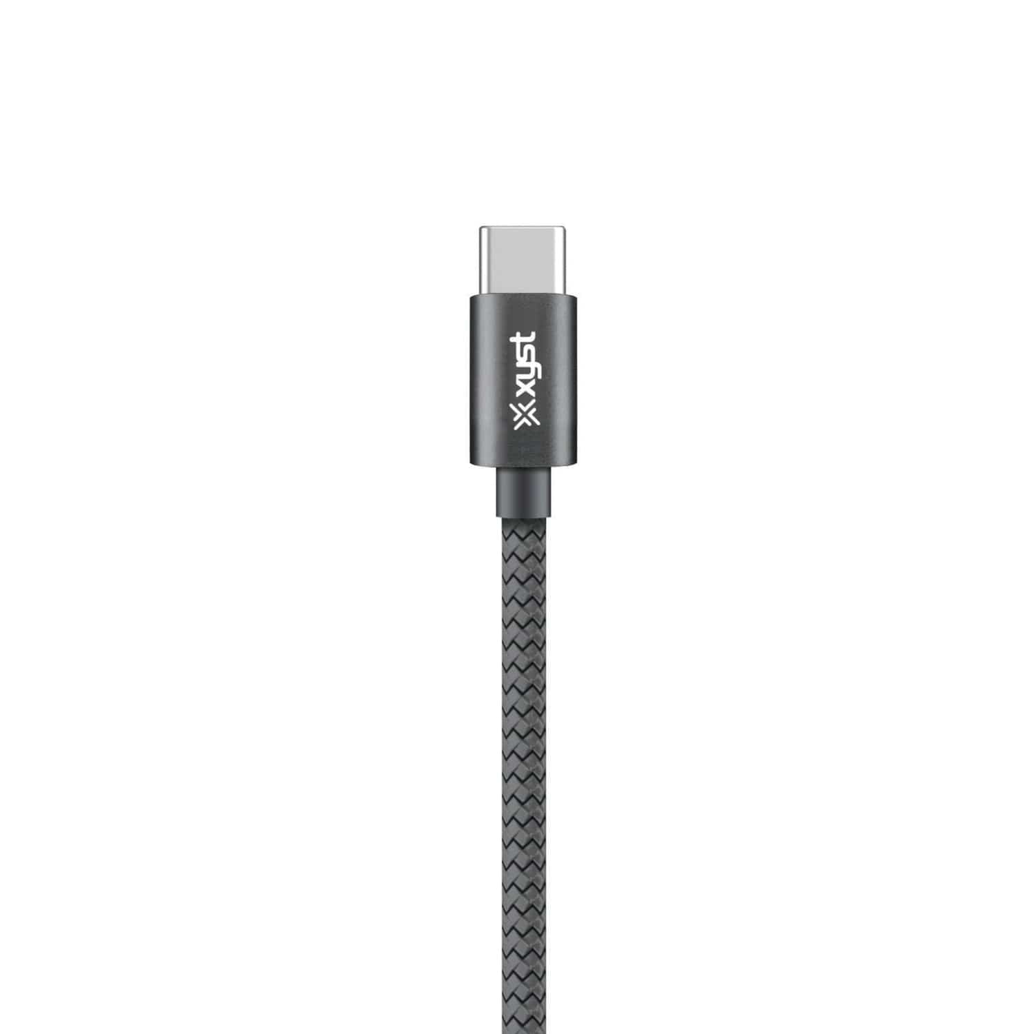 XYST Charge and Sync USB to USB-C Braided Cable, 10 Ft., Black
