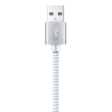 XYST Charge and Sync USB to USB-C Braided Cable, 10 Ft., White