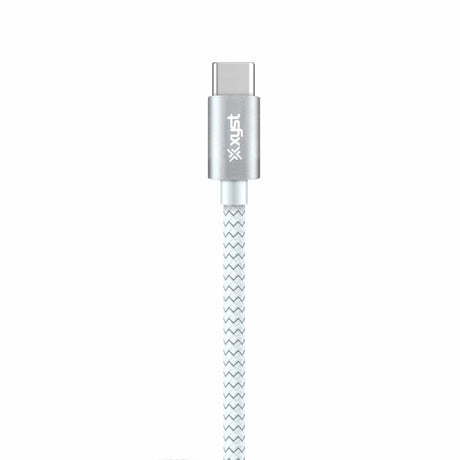 XYST Charge and Sync USB to USB-C Braided Cable, 10 Ft., White