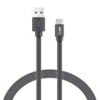 XYST Charge and Sync USB to USB-C Flat Cable, 4 Ft., Black
