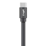 XYST Charge and Sync USB to USB-C Flat Cable, 4 Ft., Black