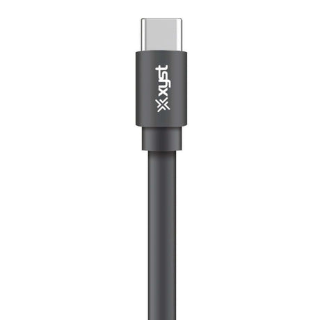 XYST Charge and Sync USB to USB-C Flat Cable, 4 Ft., Black