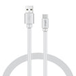 XYST Charge and Sync USB to USB-C Flat Cable, 4 Ft., White