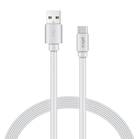 XYST Charge and Sync USB to USB-C Flat Cable, 4 Ft., White