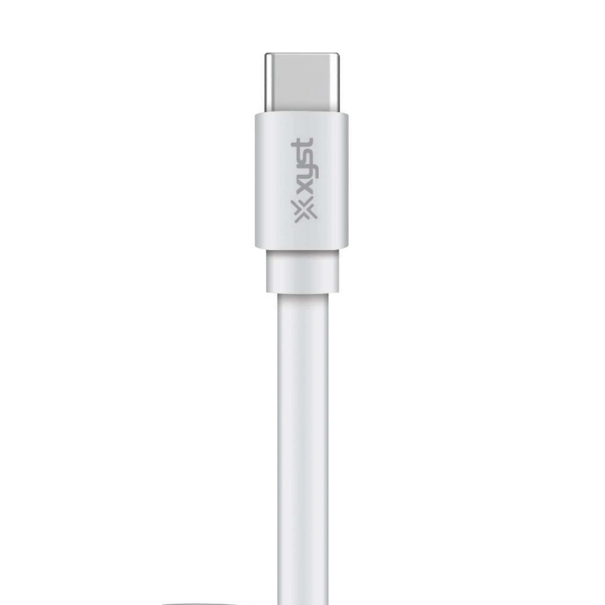 XYST Charge and Sync USB to USB-C Flat Cable, 4 Ft., White
