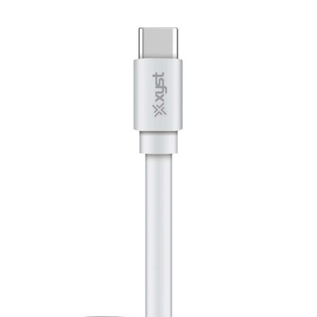 XYST Charge and Sync USB to USB-C Flat Cable, 4 Ft., White