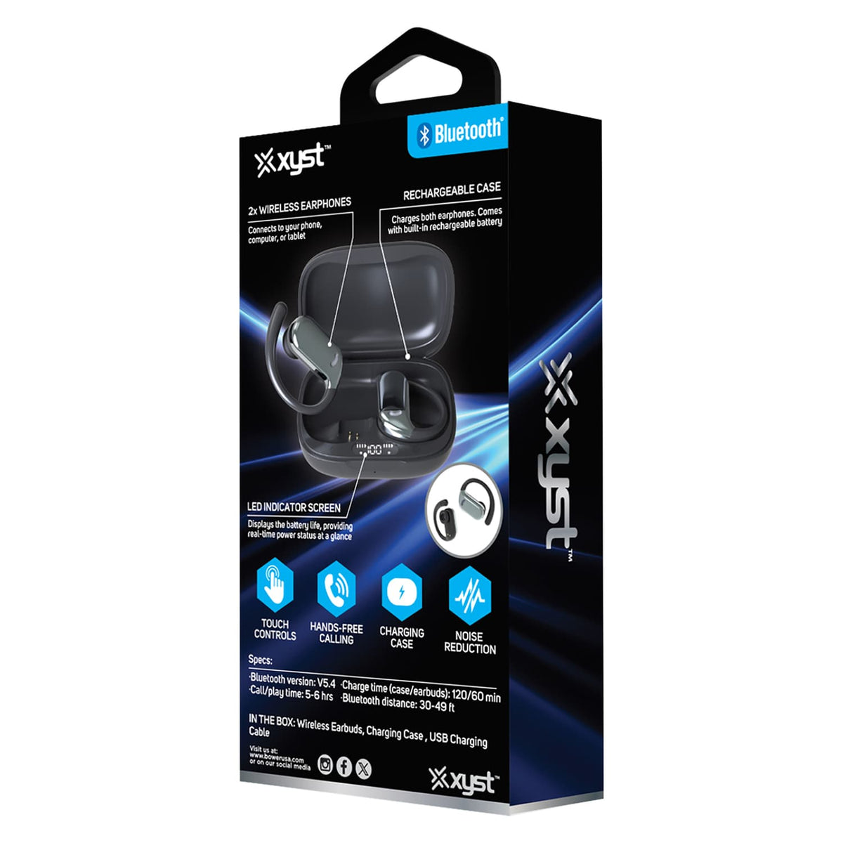 XYST Nyxa TWS Bluetooth v5.4 In-Ear Earphones with Mic, LED Battery Display on Charging Case, Flexible Earhooks, up to 6 Hours Play Time, Rose Gold