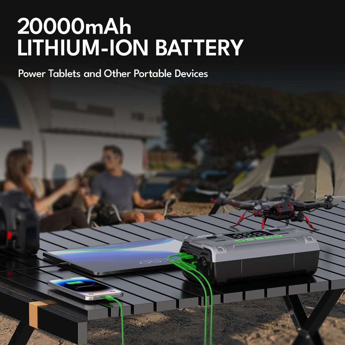 CAROSS T14 Max Portable Car Jump Starter with 150-PSI Air Compressor and USB Power Bank with 2000-Amp Peak, Heavy-Duty Clamps, and QC Fast Charger