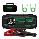 CAROSS T18 Max Portable Car Jump Starter and USB Power Bank with 2000-Amp Peak, Heavy-Duty Clamps, Boost, LED Light, and QC Fast Charger