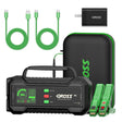 CAROSS T32SC Portable Car Jump Starter and USB Power Bank with 2000-Amp Peak, Smart Jumper Clamps, LED Light, IP65, and PD Fast Charger