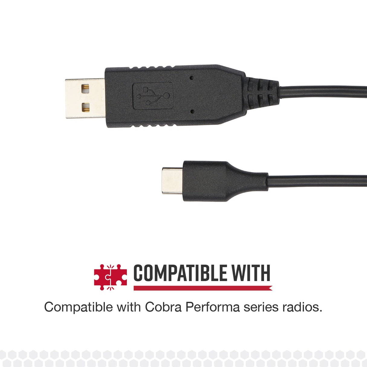 Cobra USB-C to USB-A Radio Programming Cable for Cobra Performa Business and TrailBlazer GMRS Handheld Radios, 0010081-1