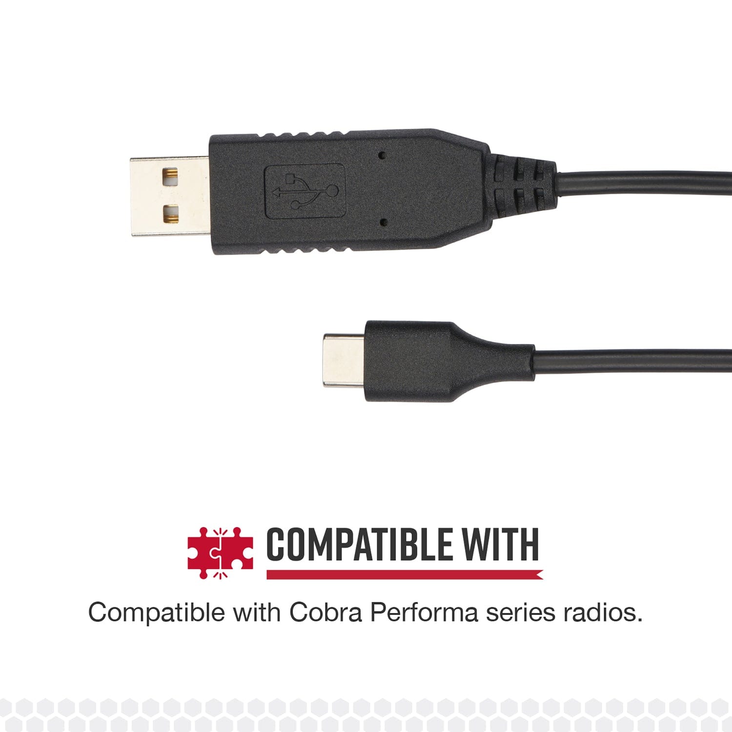 Cobra USB-C to USB-A Radio Programming Cable for Cobra Performa Business and TrailBlazer GMRS Handheld Radios, 0010081-1