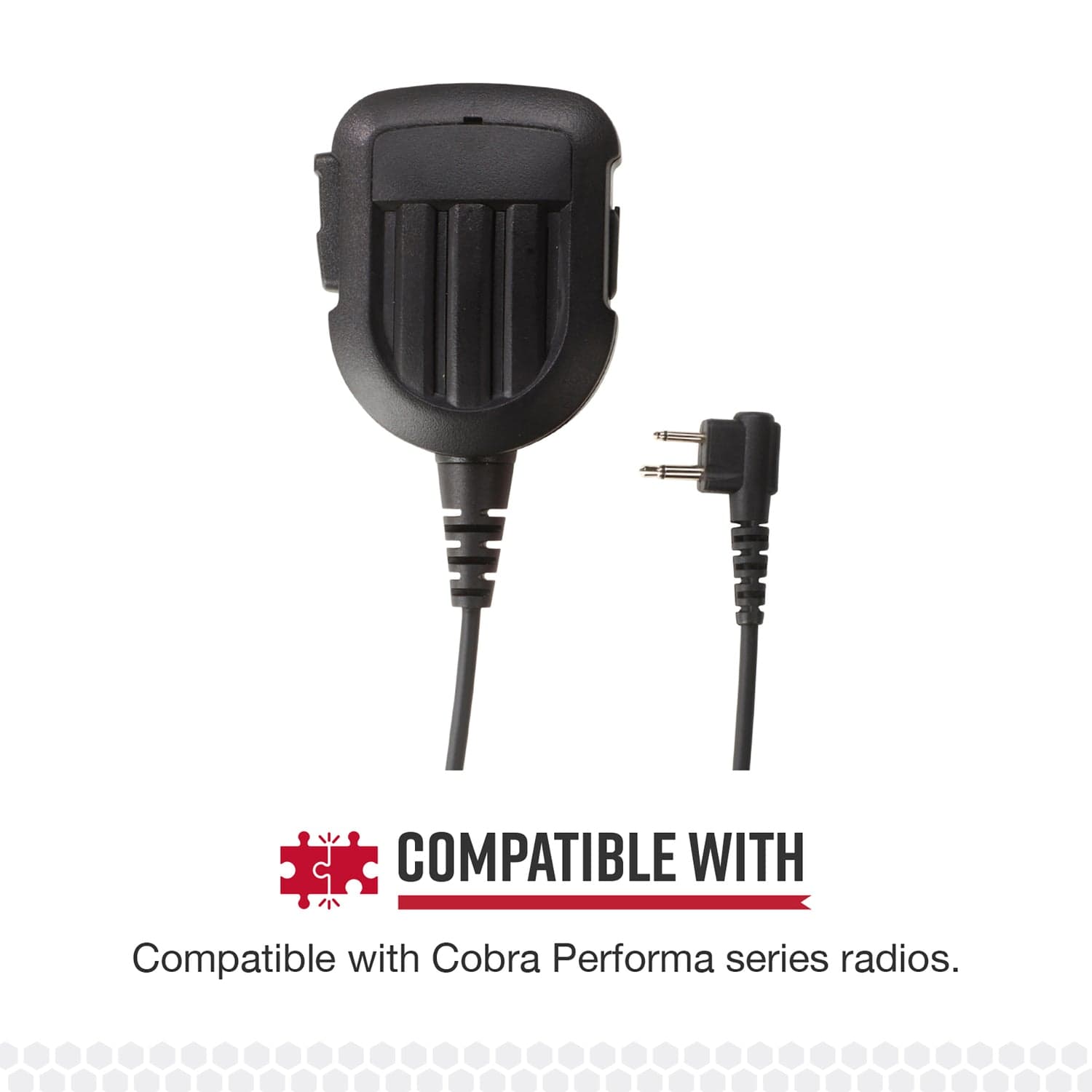 Cobra Remote Speaker Microphone for Cobra Performa 400/450 2-Way Handheld Business Radios and Select Non-Cobra Devices, 0010096-1