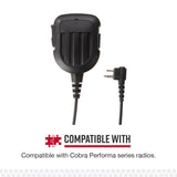 Cobra Remote Speaker Microphone for Cobra Performa 400/450 2-Way Handheld Business Radios and Select Non-Cobra Devices, 0010096-1