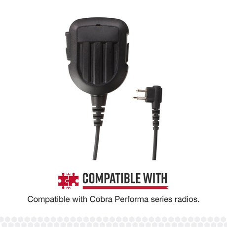 Cobra Remote Speaker Microphone for Cobra Performa 400/450 2-Way Handheld Business Radios and Select Non-Cobra Devices, 0010096-1