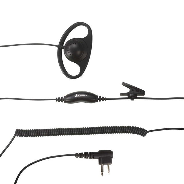 Cobra D-Style Earpiece for Cobra Performa 400/450 2-Way Handheld Business Radios and Select Non-Cobra Devices, 0010098-1