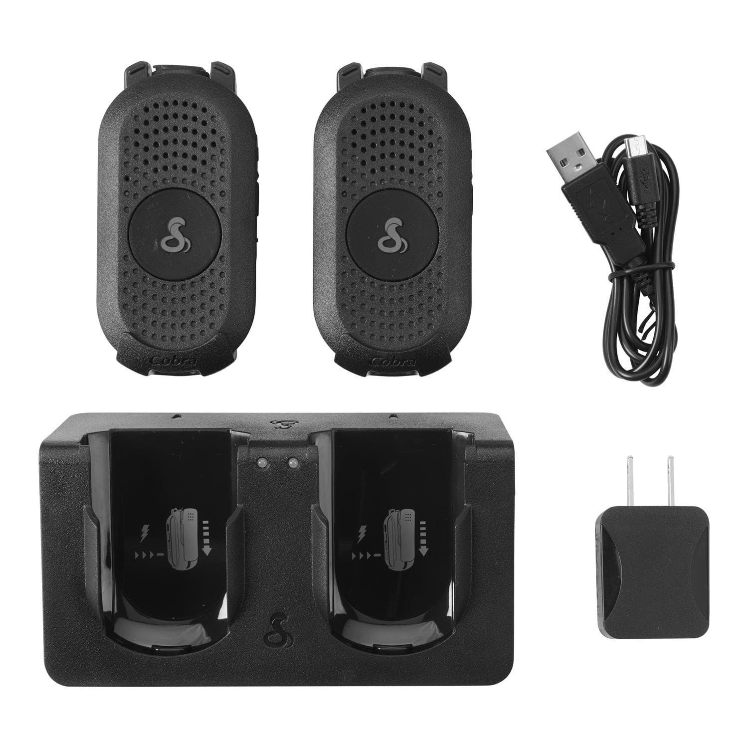 Cobra PX280 Compact 2-Way Handheld Business Radio with Dual-Dock Charger, 2 Pack