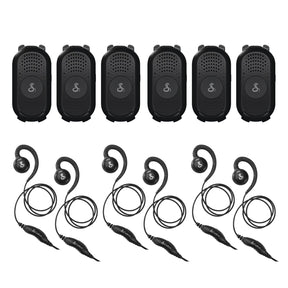 Cobra PX280 Compact 2-Way Handheld Business Radio with Dual-Dock Charger and Headset, 6 Pack