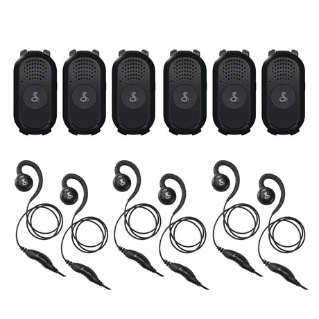 Cobra PX280 Compact 2-Way Handheld Business Radio with Dual-Dock Charger and Headset, 6 Pack