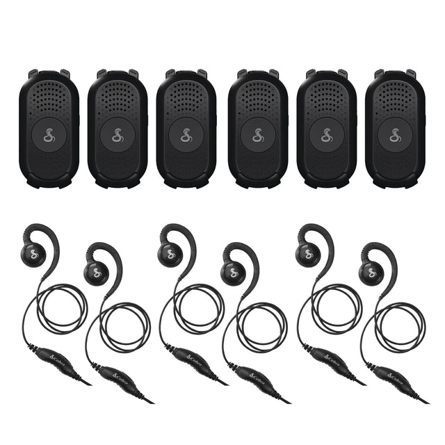 Cobra PX280 Compact 2-Way Handheld Business Radio with Dual-Dock Charger and Headset, 6 Pack