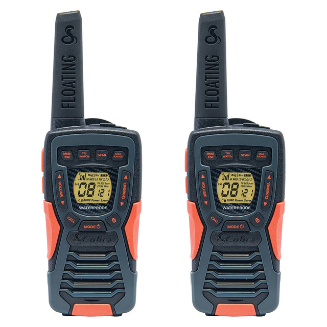 Cobra ACXT1035R FLT Floating Waterproof 37-Mile-Range 2-Way Radios, 2 Pack, Multicolored