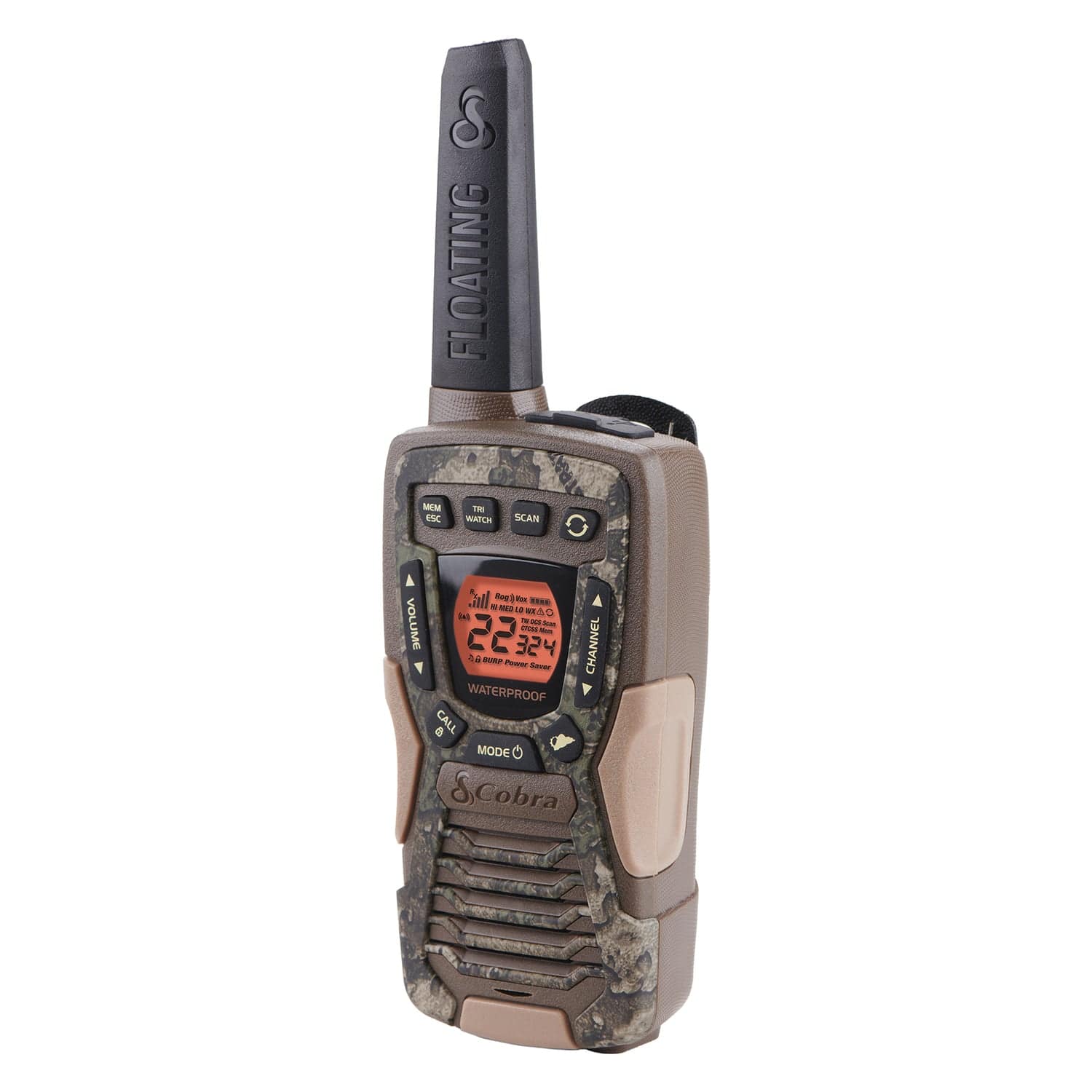 Cobra ACXT1035R FLT Floating Waterproof 37-Mile-Range 2-Way Radios, 2 Pack, Camouflage