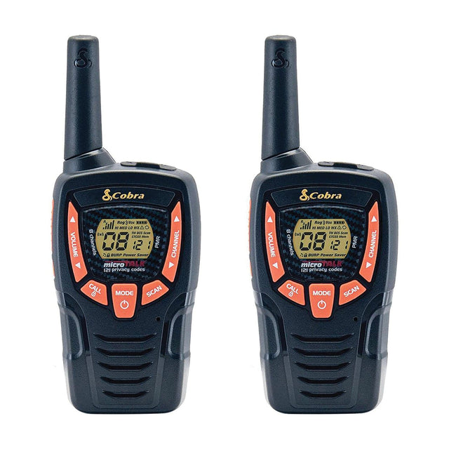 Cobra microTALK GMRS/FRS Walkie Talkies Pair, Black, CXT390