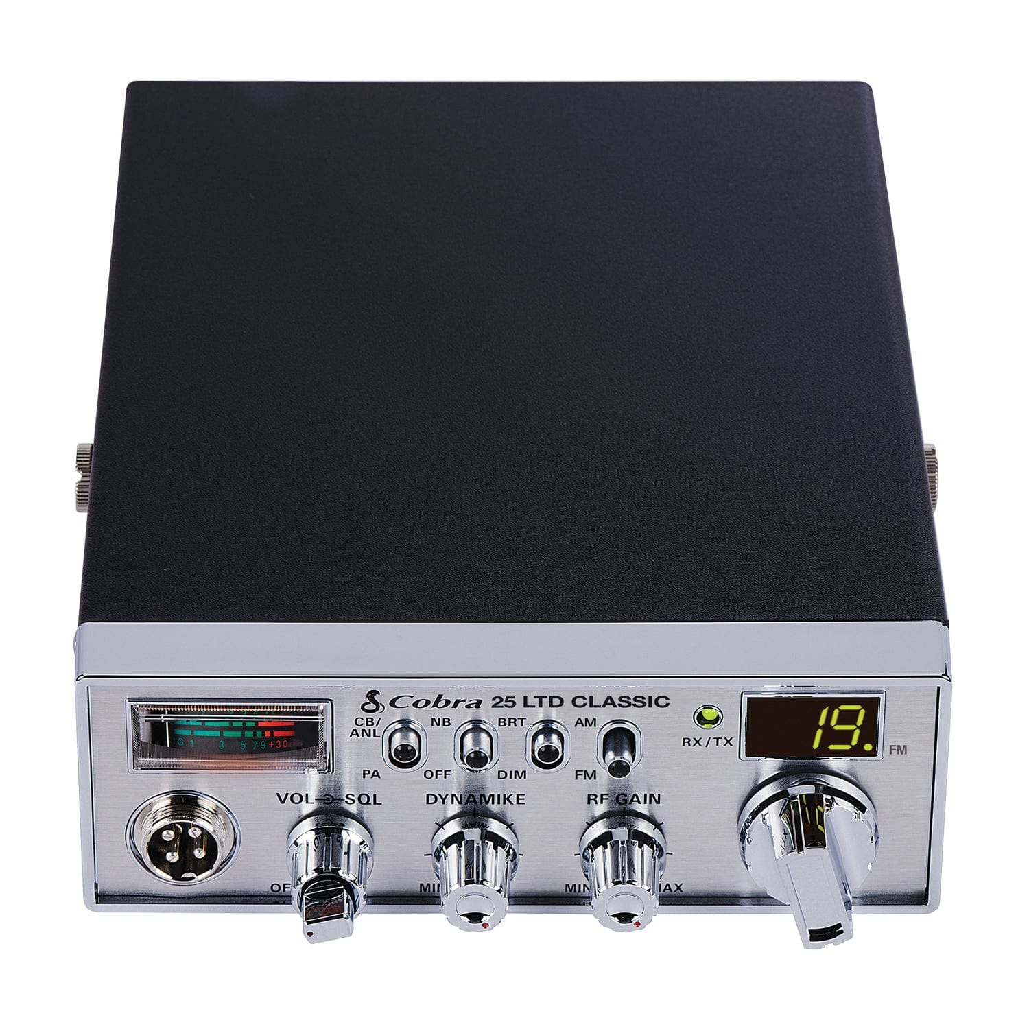 Cobra 40-Channel AM/FM Compact Professional CB Radio with Microphone, Chrome Face, 25 LTD Classic
