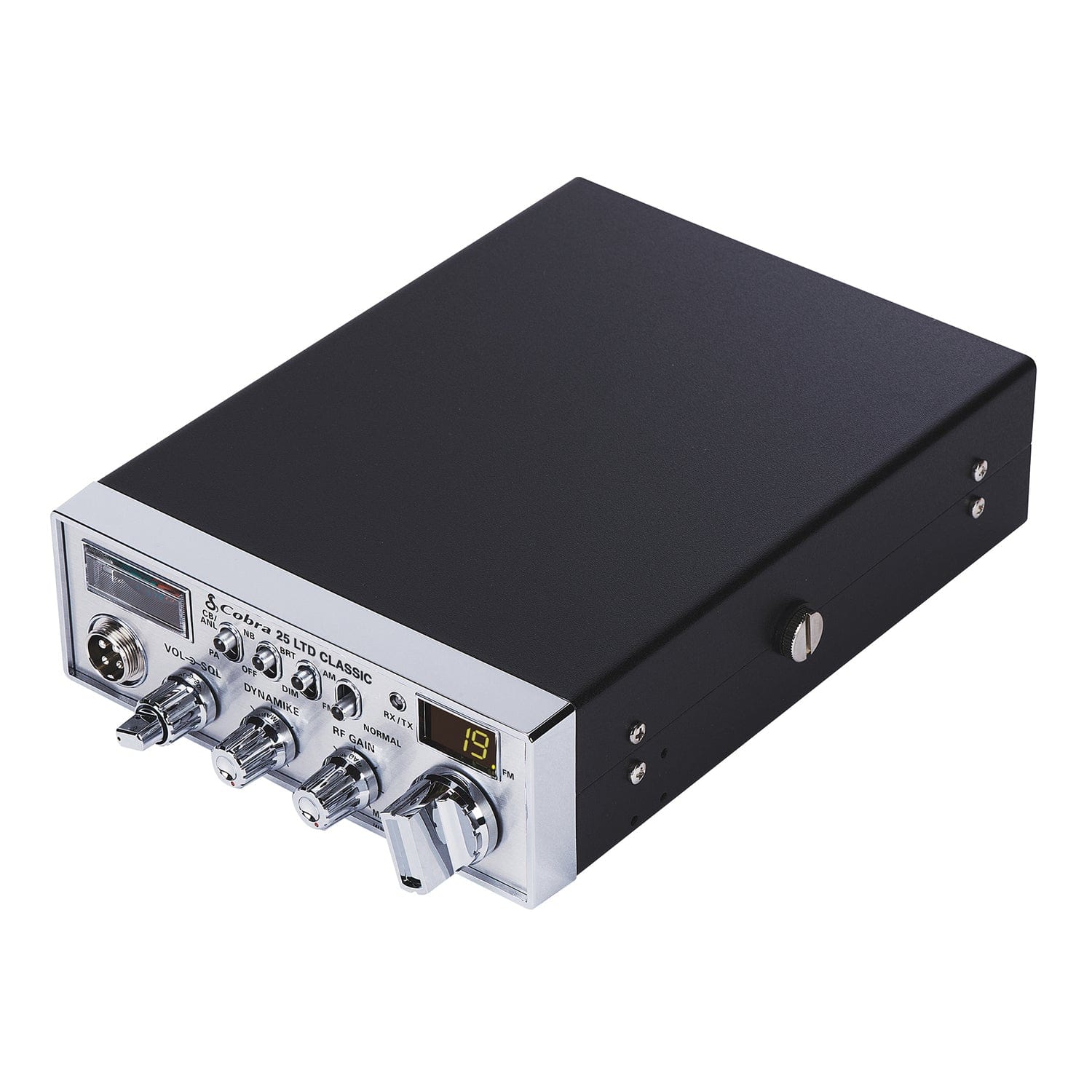Cobra 40-Channel AM/FM Compact Professional CB Radio with Microphone, Chrome Face, 25 LTD Classic