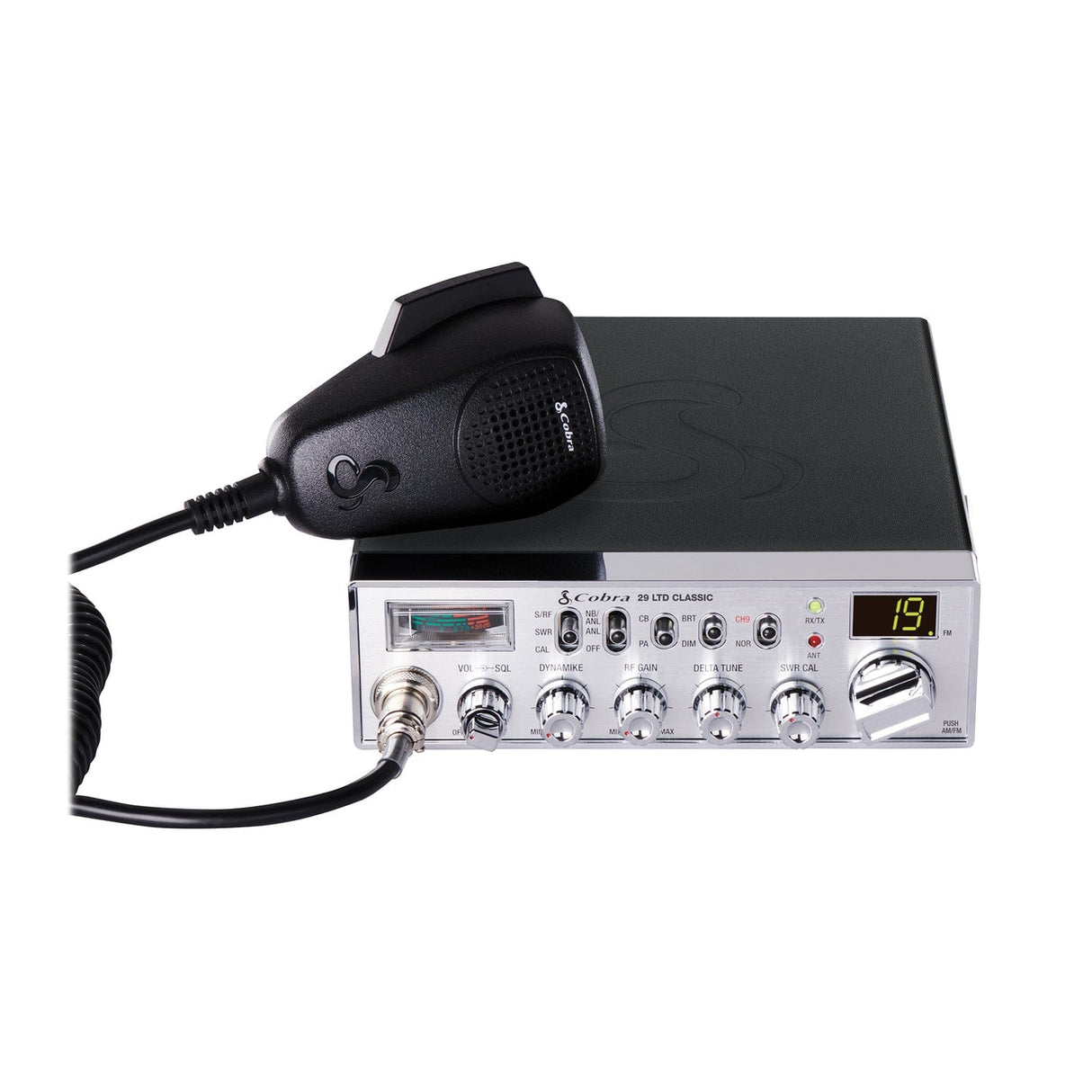 Cobra 40-Channel AM/FM CB Radio with Microphone, 29 LTD Classic, Black