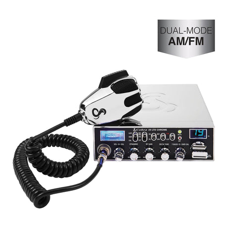 Cobra 40-Channel AM/FM CB Radio with Microphone, 29 LTD Classic, Chrome