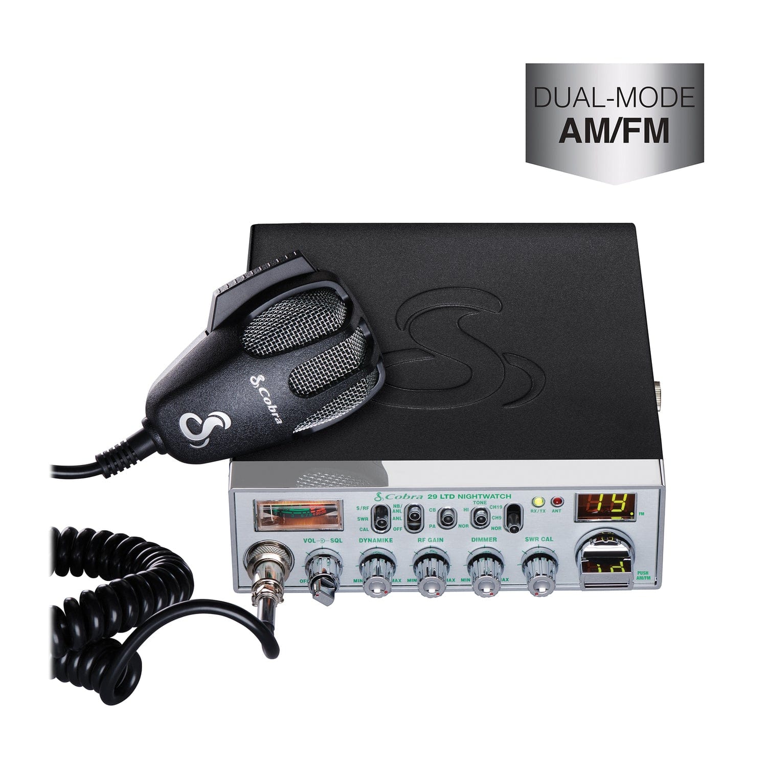 Cobra 40-Channel AM/FM CB Radio with NightWatch and Microphone, Chrome Face, 29 NW LTD Classic