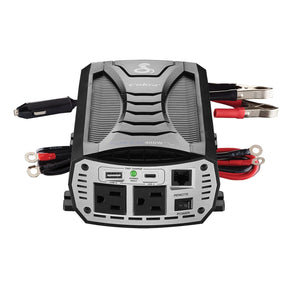 Cobra 2-AC Outlet and 2-USB Port 400-Continuous-Watt Pure Sine Wave Vehicle Power Inverter with 12-Volt Adapter and Battery Power Cables, CPI400PSW