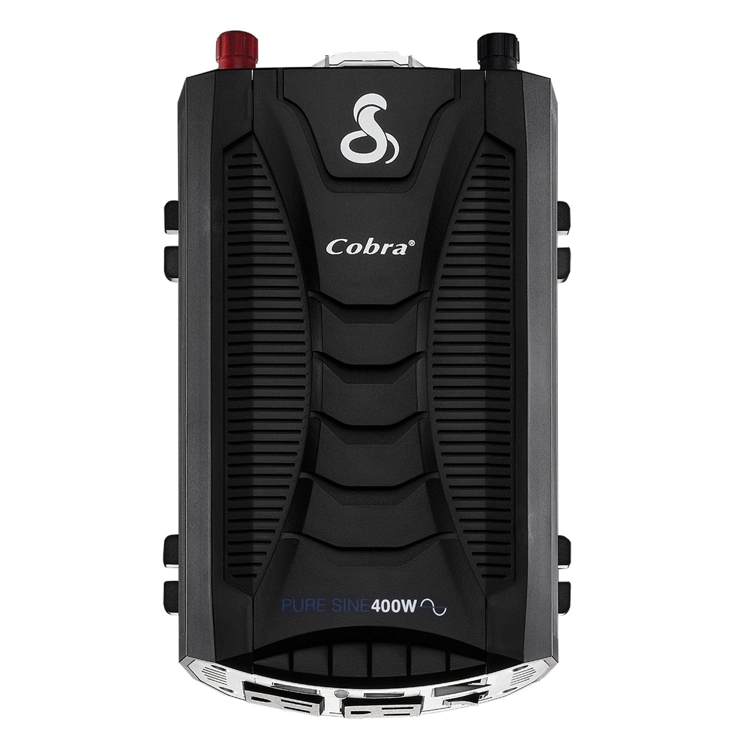 Cobra 2-AC Outlet and 2-USB Port 400-Continuous-Watt Pure Sine Wave Vehicle Power Inverter with 12-Volt Adapter and Battery Power Cables, CPI400PSW