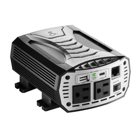 Cobra 2-AC Outlet and 2-USB Port 500-Continuous-Watt Vehicle Power Inverter with 12-Volt Adapter Cord and Battery Power Cables, CPI500W