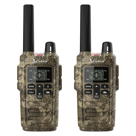 Cobra RX380 32-Mile-Range Weather-Resistant 2-Way Radios, 2 Pack, Camouflage