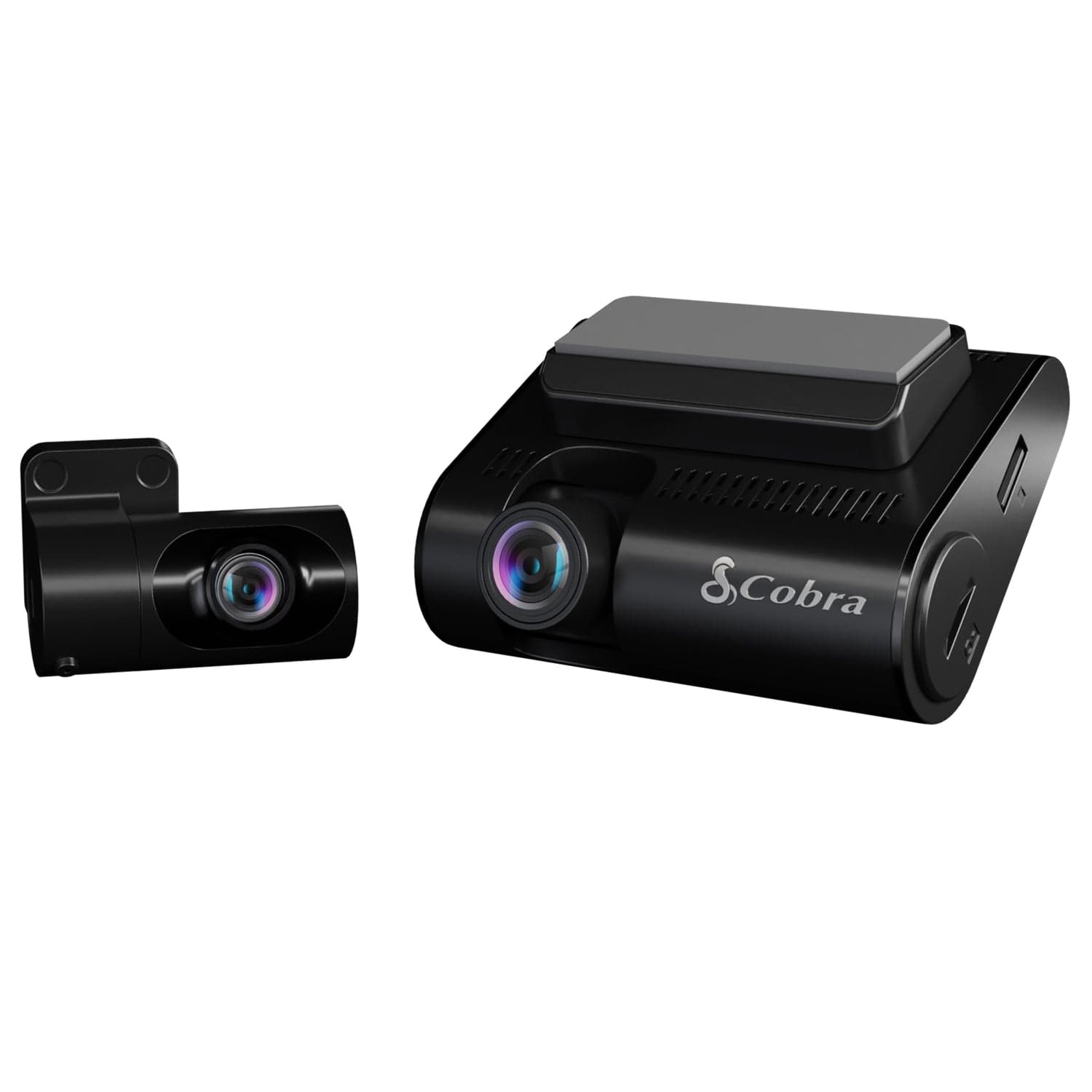 Cobra SC 250R Front 4K Smart Dash Cam with 1080p Rear Accessory Cam, GPS, Wi-Fi, and microSD Card