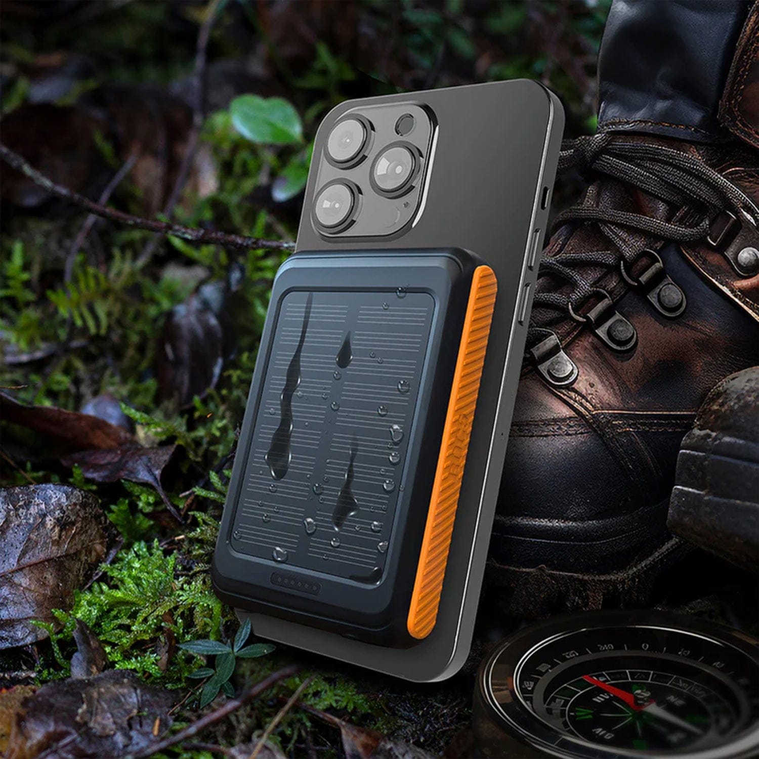 ToughTested ROC 5 MagSafe 5000-mAh Solar Qi Wireless Power Bank with USB-C PD and USB-A Quick-Charge Ports and Flashlight