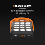 ToughTested Dual-Solar-Panel Switchback 10000 mAh Power Bank