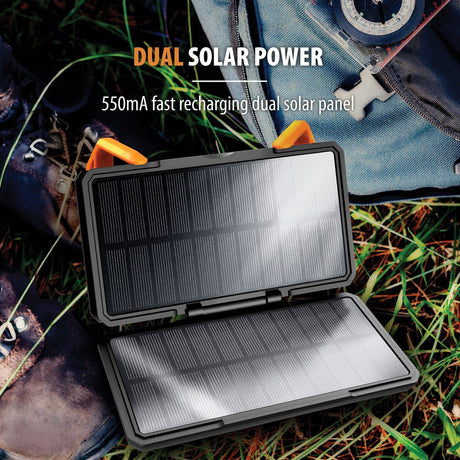ToughTested Dual-Solar-Panel Switchback 10000 mAh Power Bank