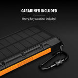 ToughTested 16000-mAh Triple-Port USB, USB QC 3.0, and USB-C Waterproof Solar Charger and Wireless Portable Power Bank with Flashlight