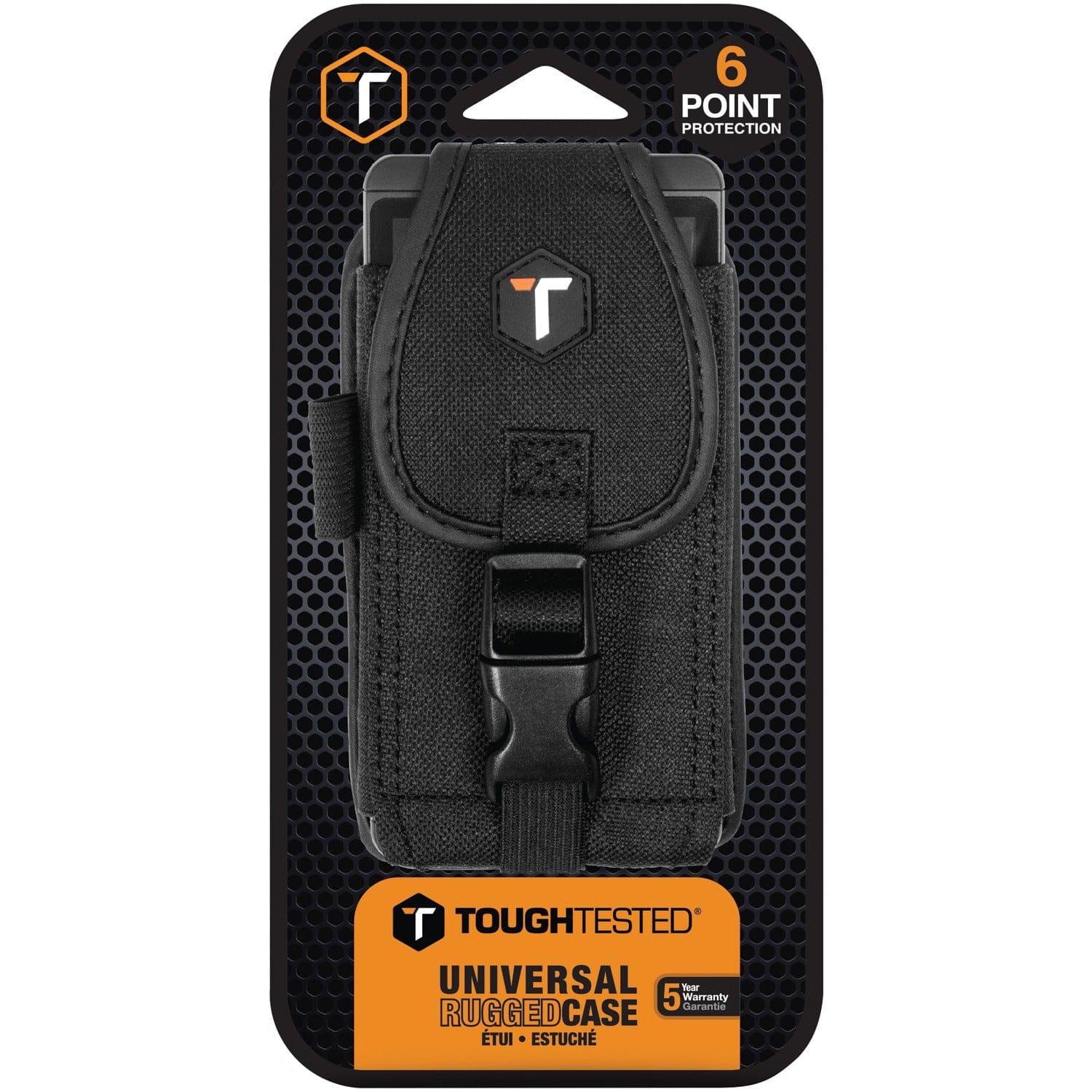 ToughTested Universal Rugged Pouch with Belt Clip, Black