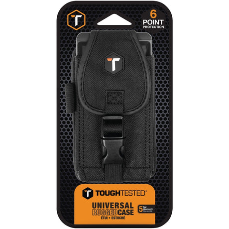 ToughTested Universal Rugged Pouch with Belt Clip, Black