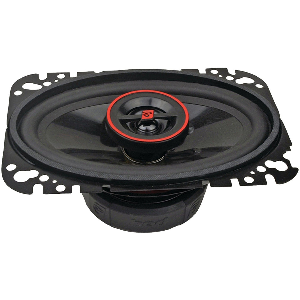 Cerwin-Vega Mobile HED Series 4-In. x 6-In. 275-Watt-Max 2-Way Coaxial Speakers, Black and Red, 2 Pack