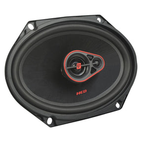 Cerwin-Vega Mobile HED Series 6-In. x 8-In. 360-Watt-Max 3-Way Coaxial Speakers, Black and Red, 2 Pack