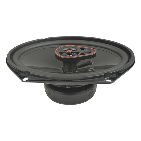 Cerwin-Vega Mobile HED Series 6-In. x 8-In. 360-Watt-Max 3-Way Coaxial Speakers, Black and Red, 2 Pack