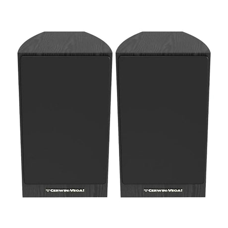 Cerwin-Vega 150-Watt-Peak LA165 Powered Bookshelf Speaker Set with 6.5-In. Woofers, Red Butyl Surrounds, and Curved Cabinets, Pair