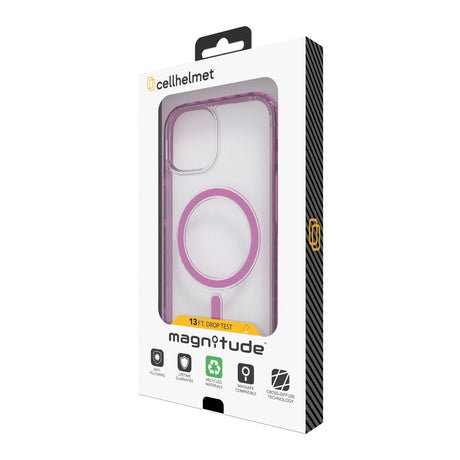 Cellhelmet Magnitude Series MagSafe-Compatible Case, iPhone 15, Vivid Magenta