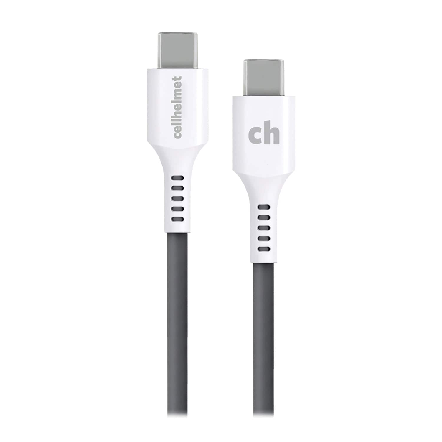 Cellhelmet USB-C to USB-C 3-Ft. Charge and Sync Round Cable, for Smartphones and Tablets, 3 Ft.