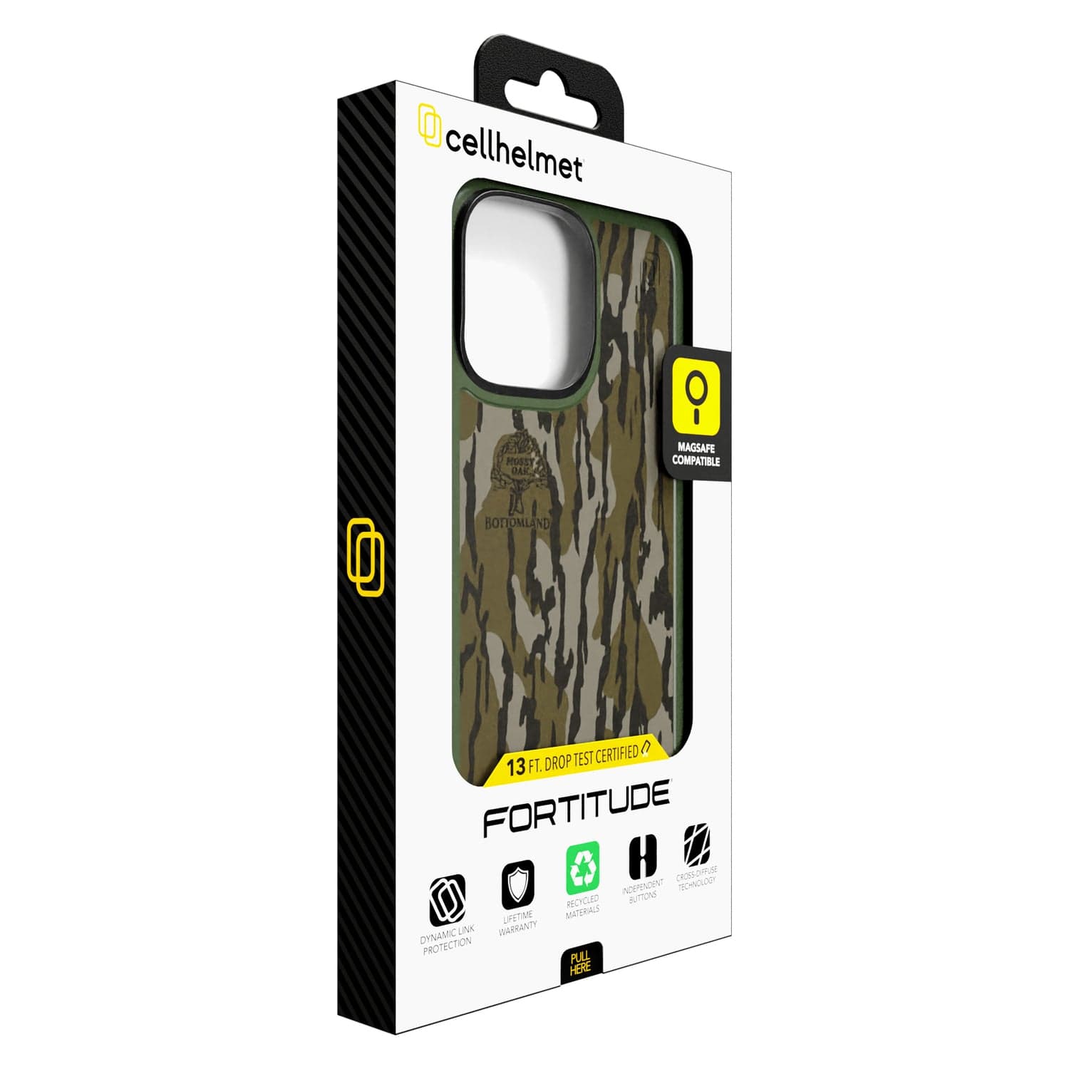 Cellhelmet Fortitude Series Case, iPhone 16 Pro Max, Mossy Oak Bottomland